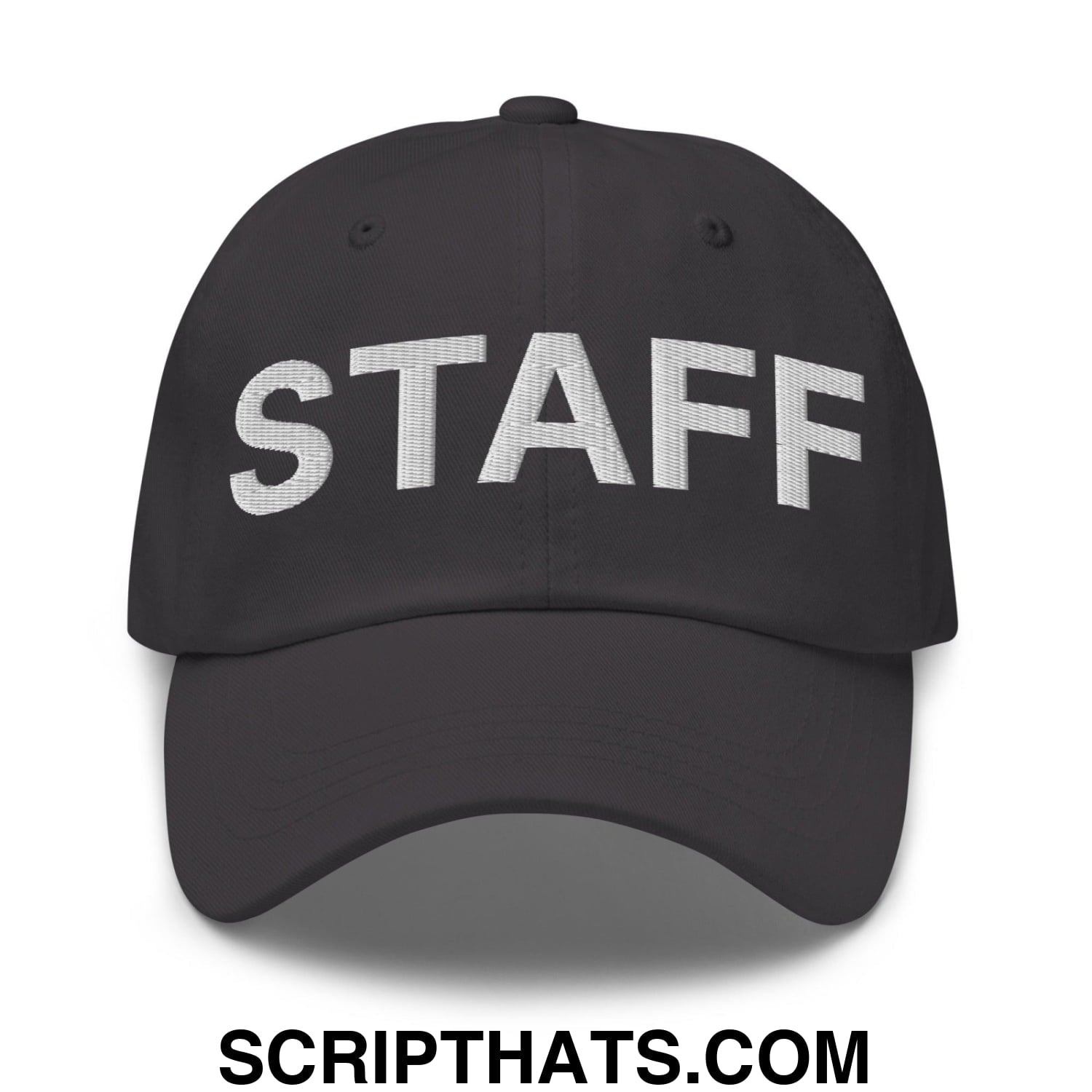 Staff Uniform Work Embroidered Dad Hat Dark Grey