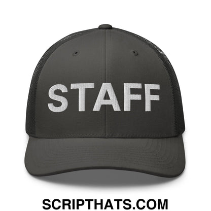 Staff Uniform Work Embroidered Mesh Trucker Hat Charcoal