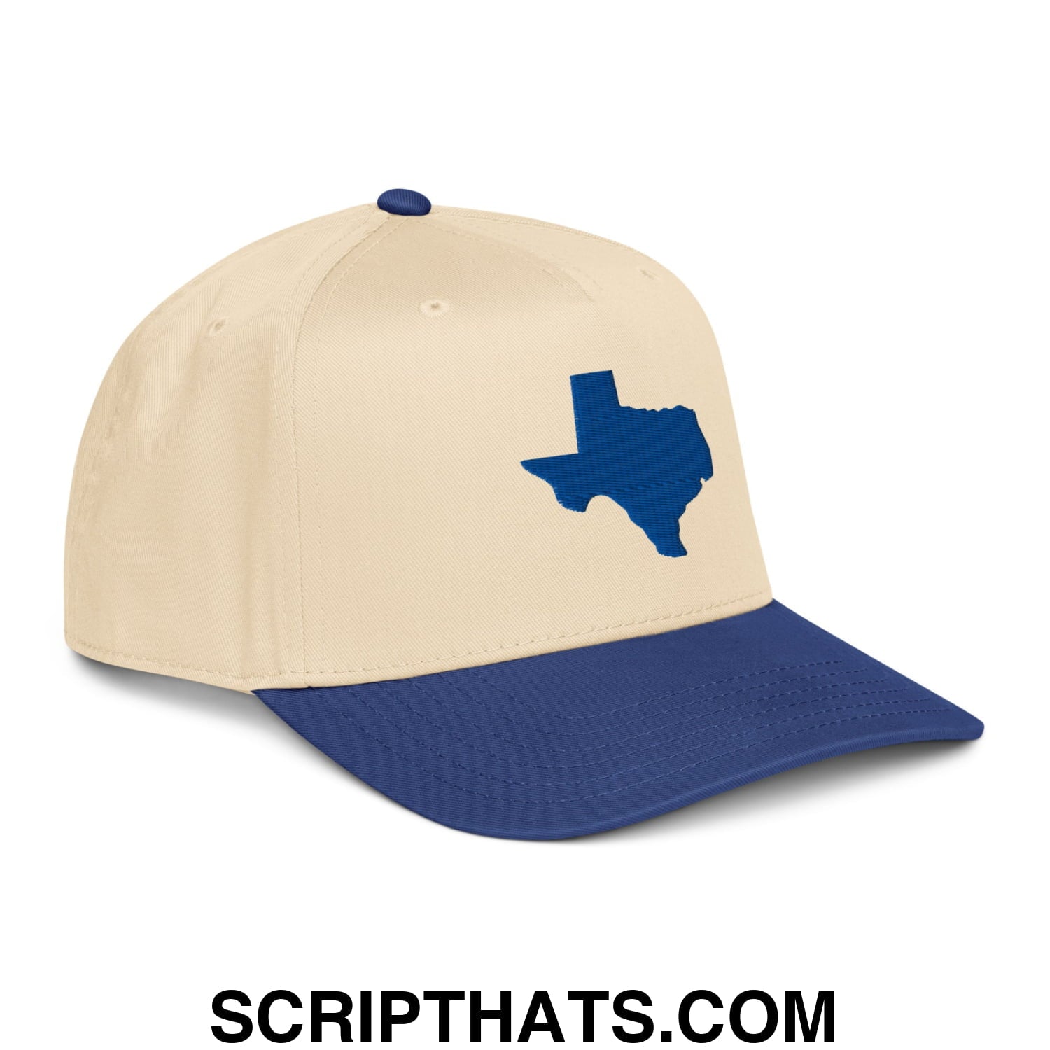 State of Texas Silhouette Embroidered Baseball Snapback Hat Royal Natural