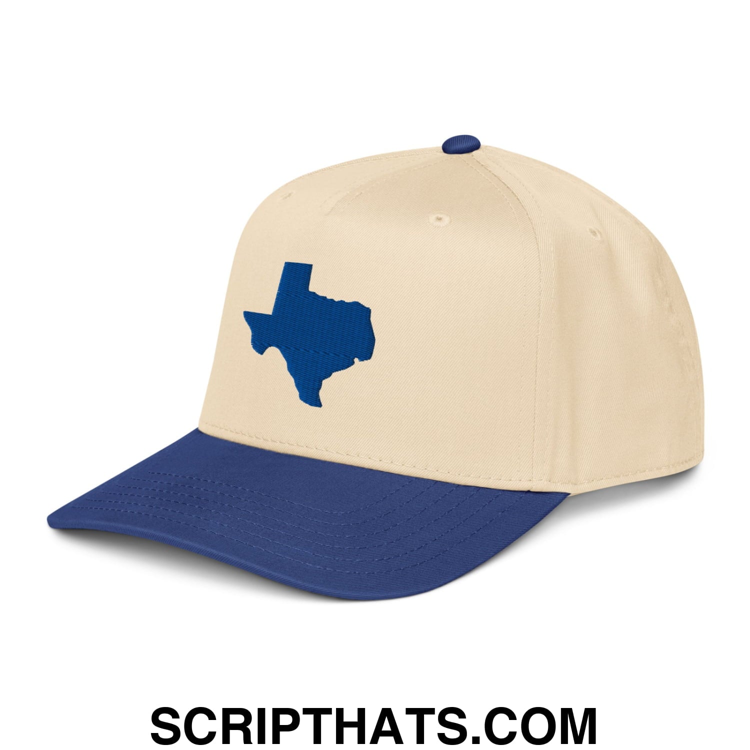 State of Texas Silhouette Embroidered Baseball Snapback Hat Royal Natural