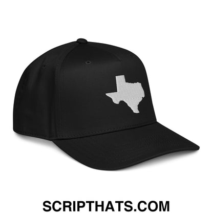State of Texas Silhouette Embroidered Baseball Snapback Hat Black