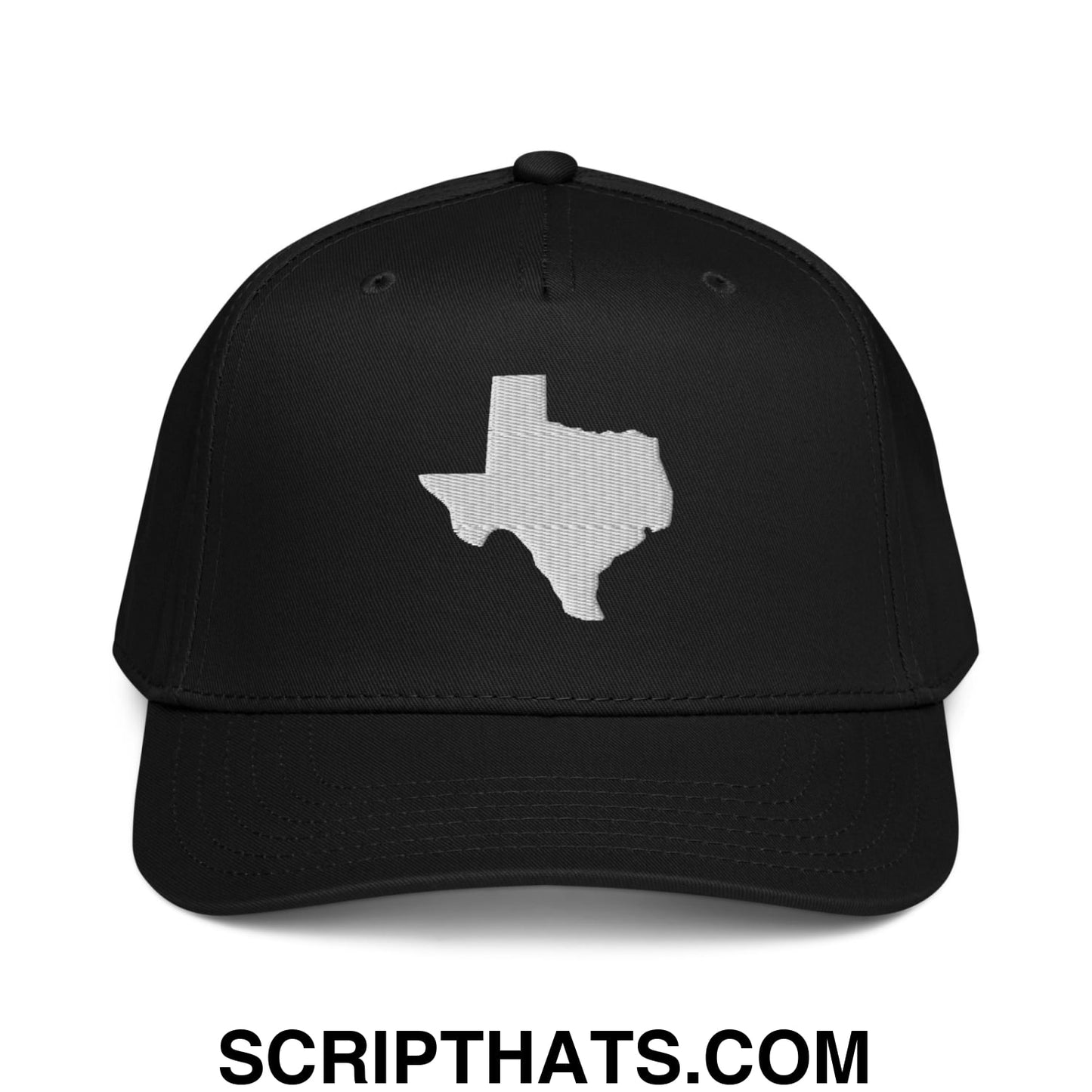 State of Texas Silhouette Embroidered Baseball Snapback Hat Black