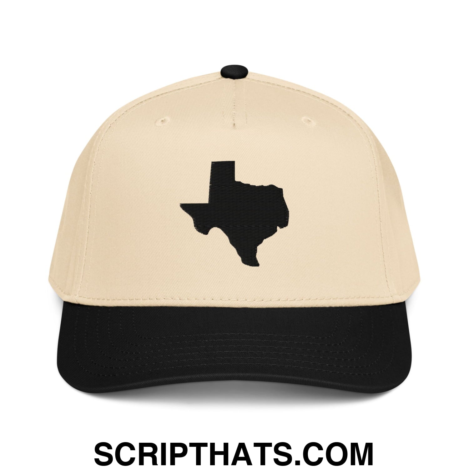 State of Texas Silhouette Embroidered Baseball Snapback Hat Black Natural