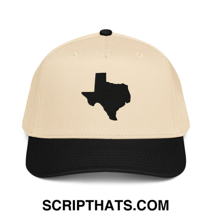State of Texas Silhouette Embroidered Baseball Snapback Hat Black Natural