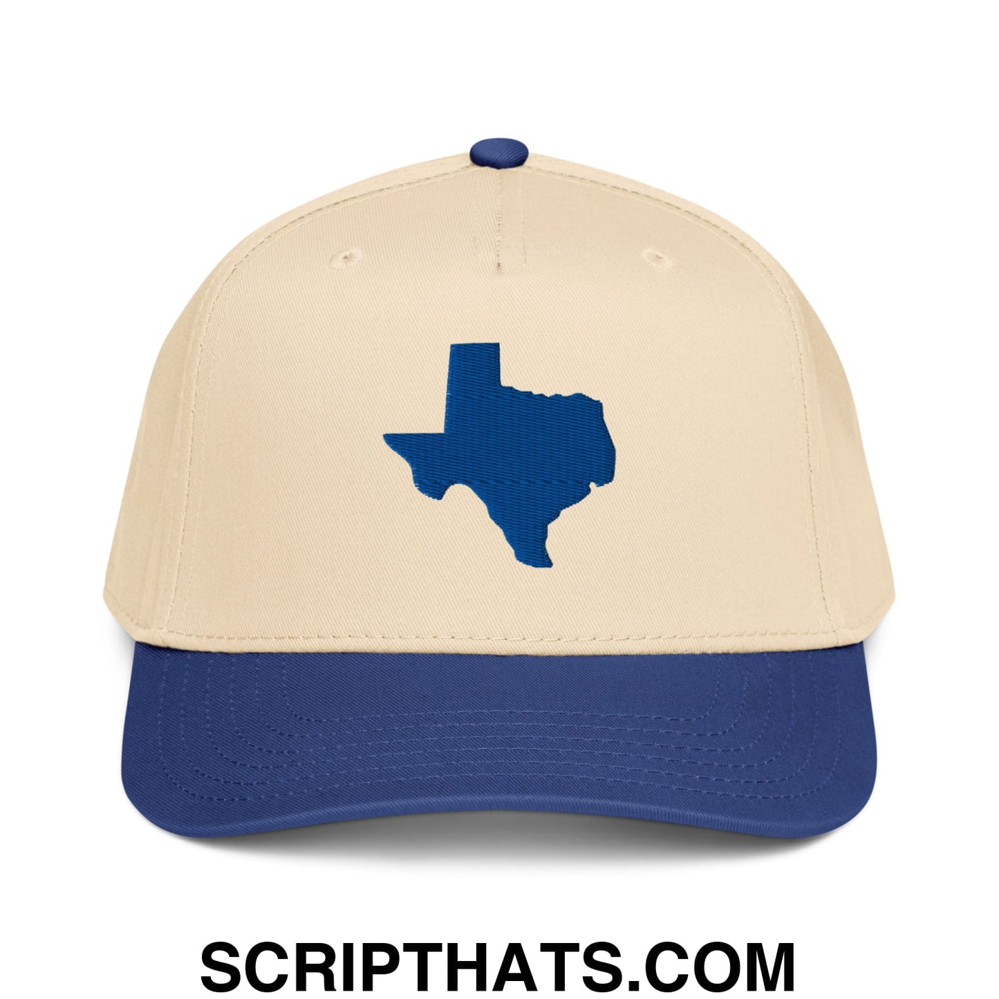 State of Texas Silhouette Embroidered Baseball Snapback Hat Royal Natural