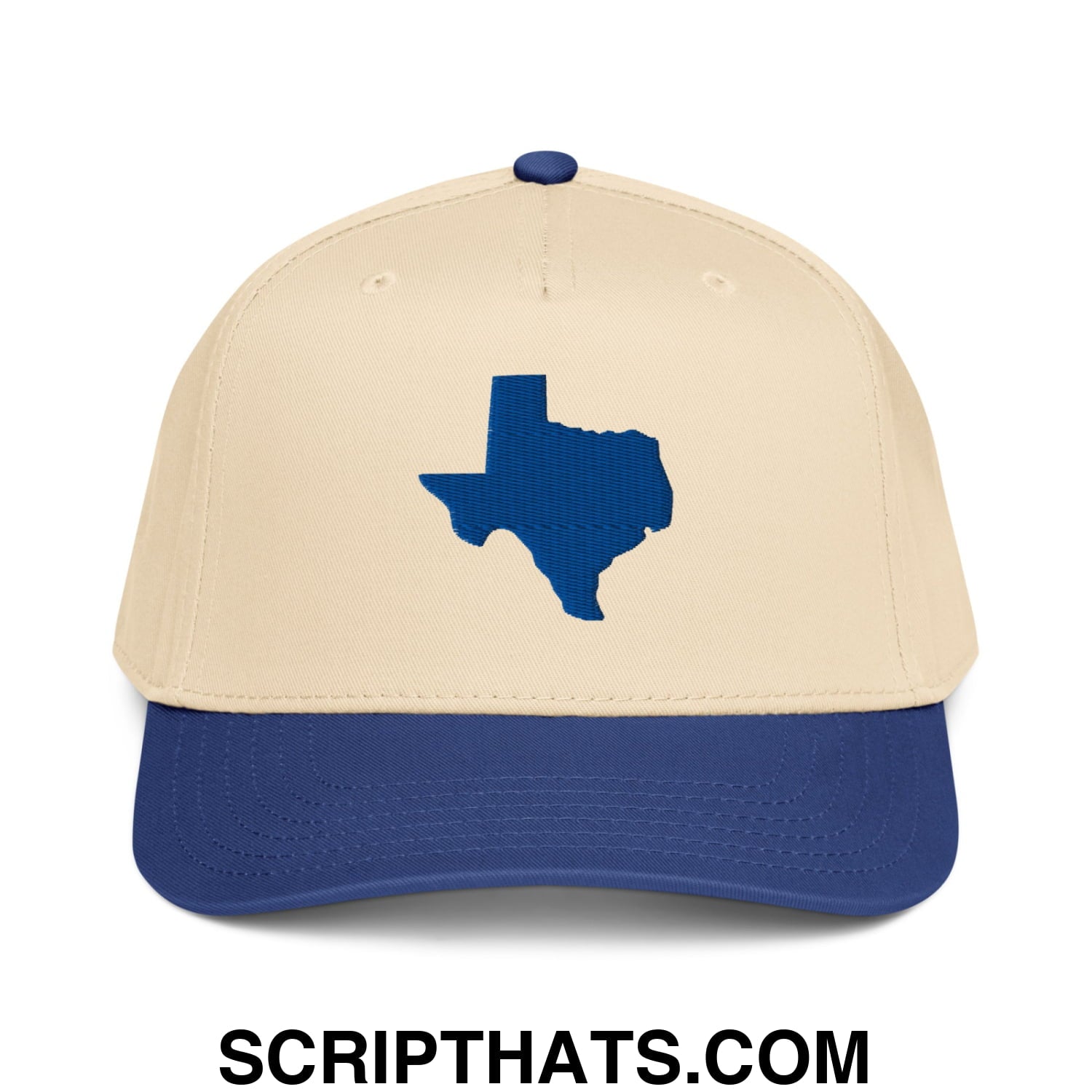 State of Texas Silhouette Embroidered Baseball Snapback Hat Royal Natural