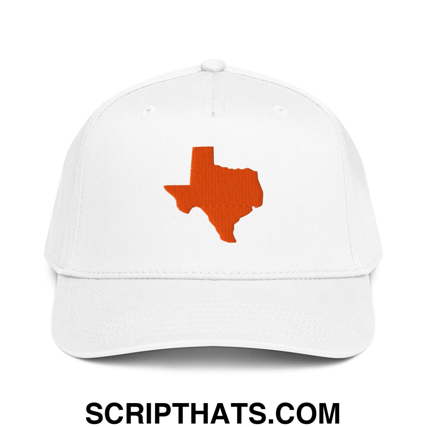 State of Texas Silhouette Embroidered Baseball Snapback Hat White