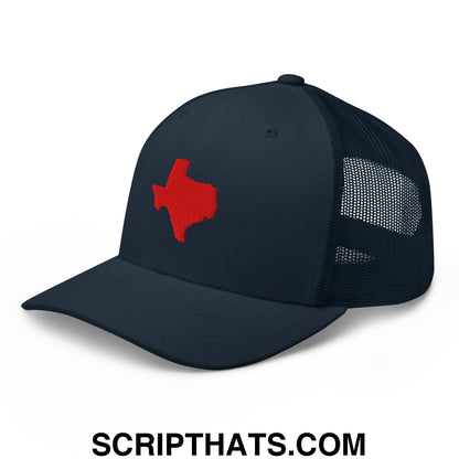 State of Texas Silhouette Embroidered Mesh Trucker Hat Navy