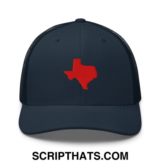 State of Texas Silhouette Embroidered Mesh Trucker Hat Navy