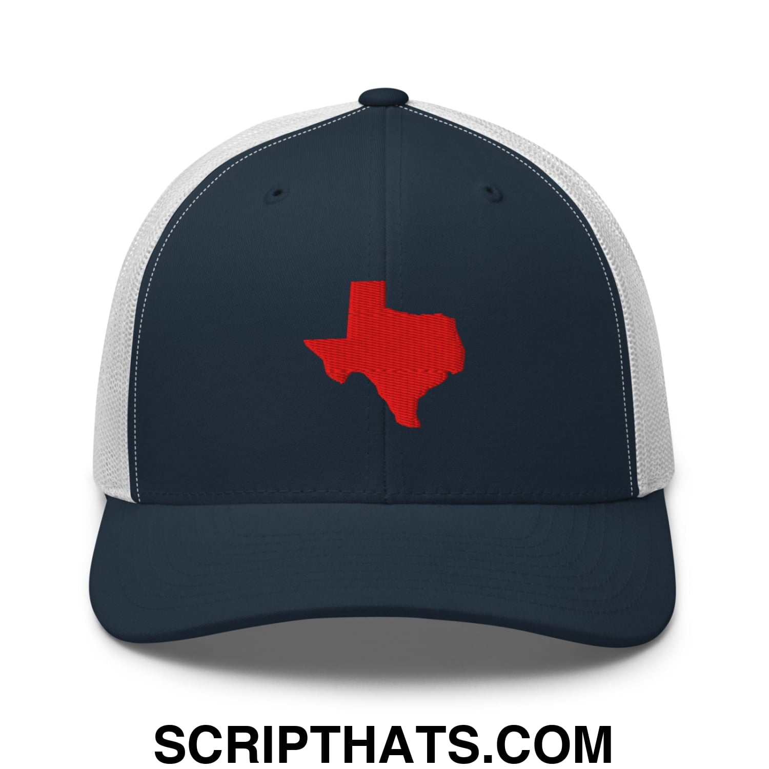 State of Texas Silhouette Embroidered Mesh Trucker Hat Navy White