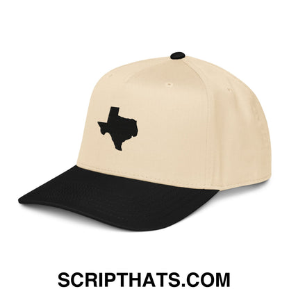 State of Texas Silhouette V2 Embroidered Baseball Snapback Hat Black Natural