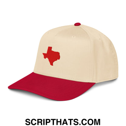 State of Texas Silhouette V2 Embroidered Baseball Snapback Hat Red Natural