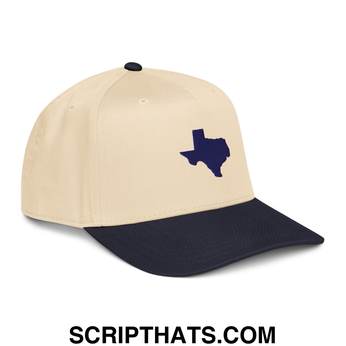 State of Texas Silhouette V2 Embroidered Baseball Snapback Hat Navy Natural