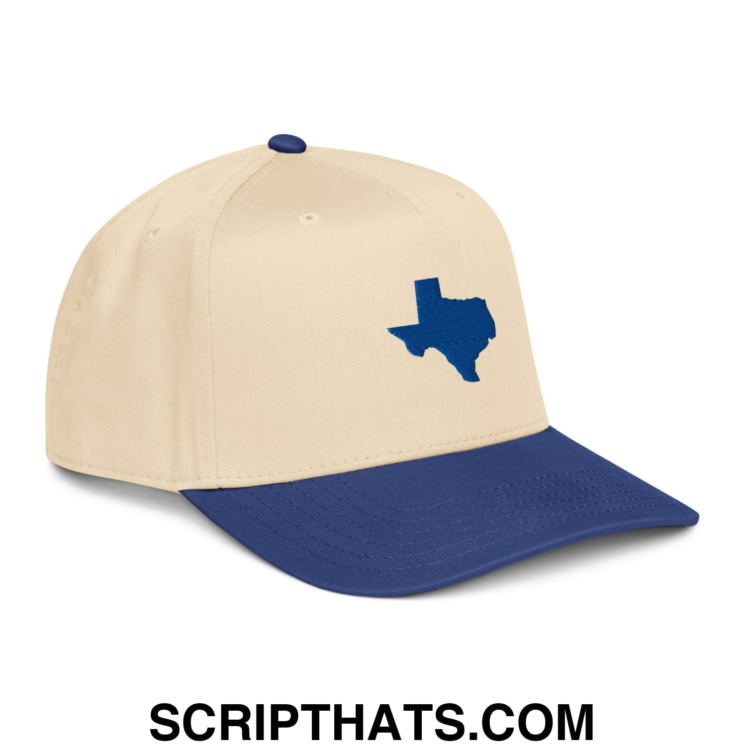 State of Texas Silhouette V2 Embroidered Baseball Snapback Hat Royal Natural