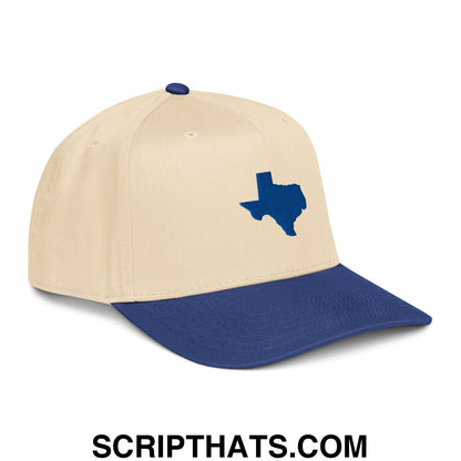 State of Texas Silhouette V2 Embroidered Baseball Snapback Hat Royal Natural