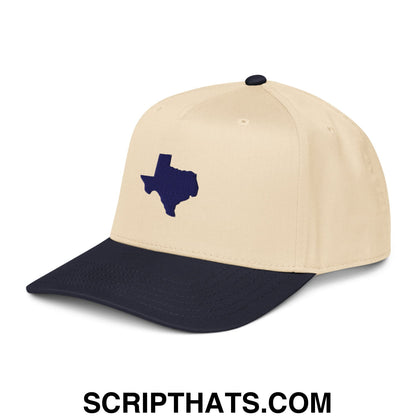 State of Texas Silhouette V2 Embroidered Baseball Snapback Hat Navy Natural