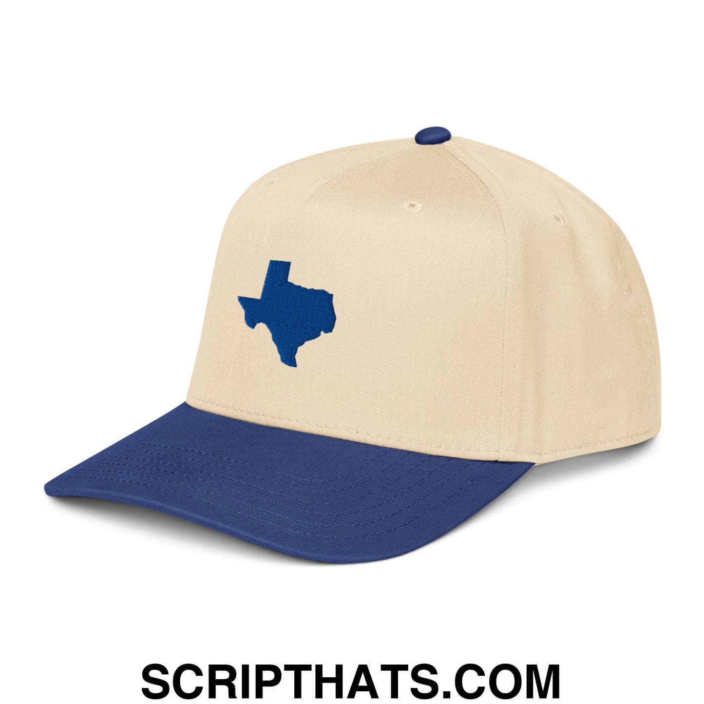 State of Texas Silhouette V2 Embroidered Baseball Snapback Hat Royal Natural