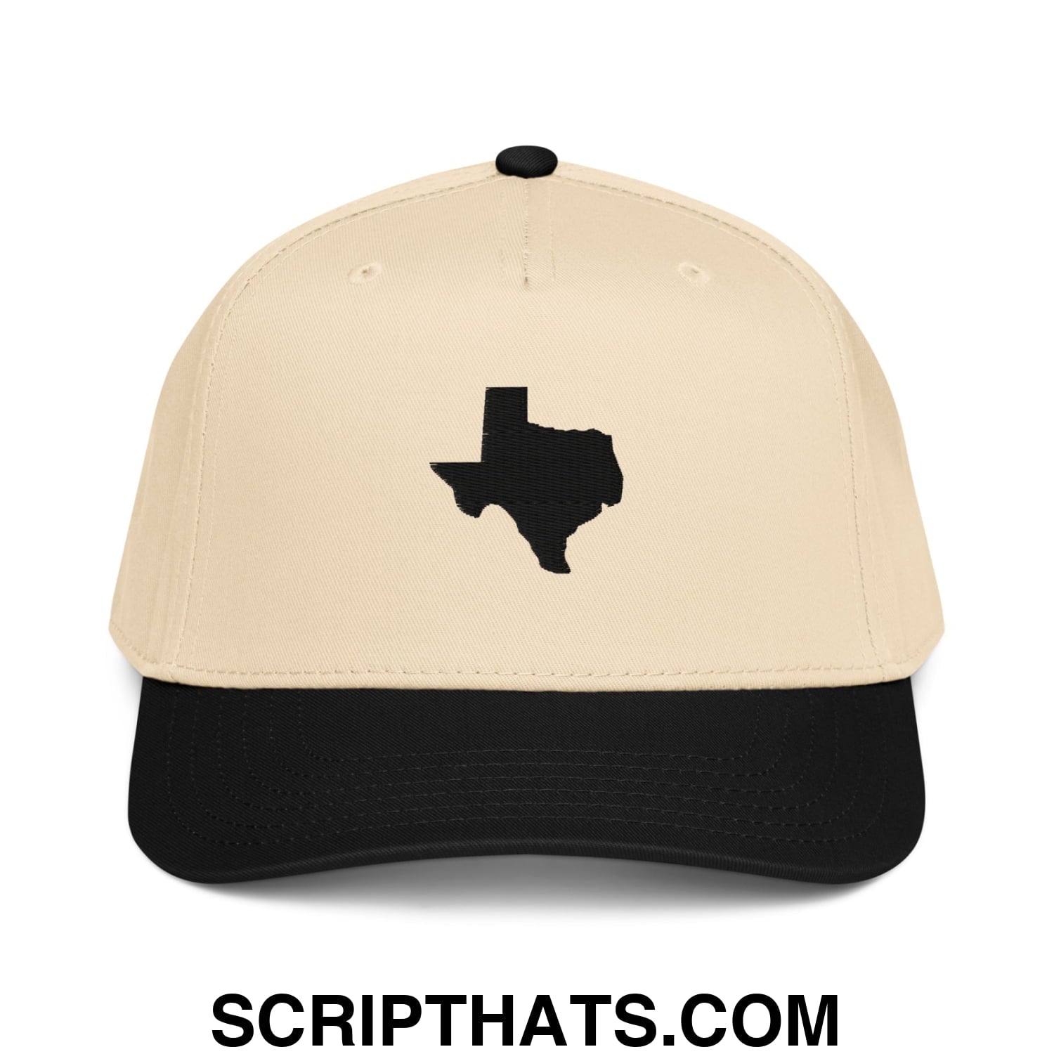 State of Texas Silhouette V2 Embroidered Baseball Snapback Hat Black Natural