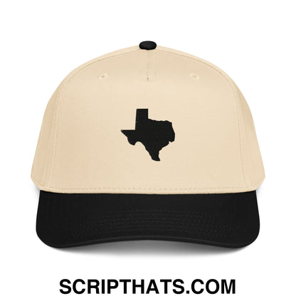 State of Texas Silhouette V2 Embroidered Baseball Snapback Hat Black Natural