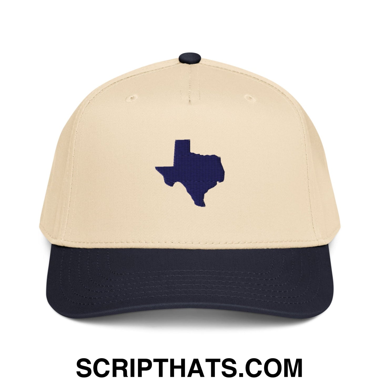 State of Texas Silhouette V2 Embroidered Baseball Snapback Hat Navy Natural