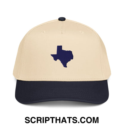 State of Texas Silhouette V2 Embroidered Baseball Snapback Hat Navy Natural
