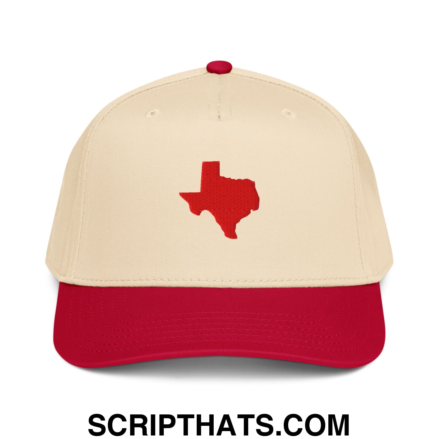 State of Texas Silhouette V2 Embroidered Baseball Snapback Hat Red Natural