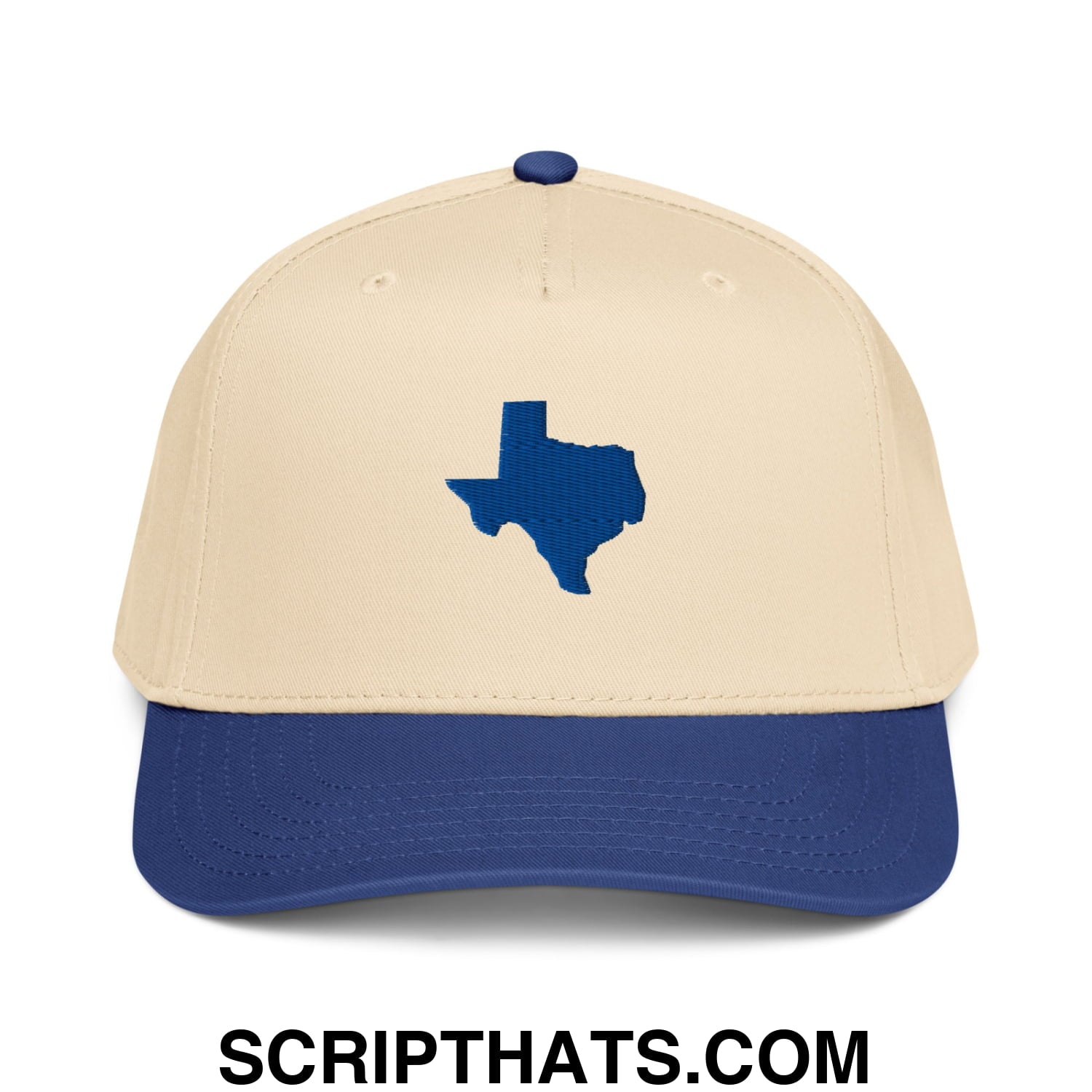 State of Texas Silhouette V2 Embroidered Baseball Snapback Hat Royal Natural