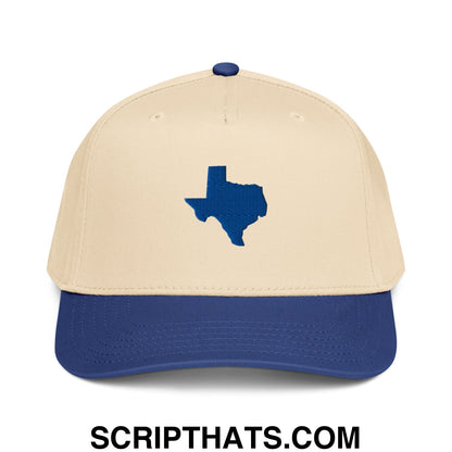 State of Texas Silhouette V2 Embroidered Baseball Snapback Hat Royal Natural
