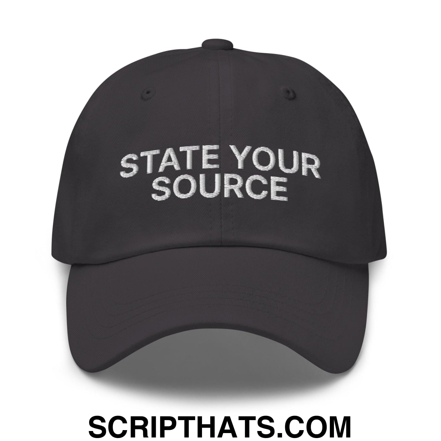 State Your Source Dad Hat Dark Grey
