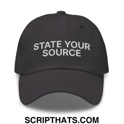 State Your Source Dad Hat Dark Grey