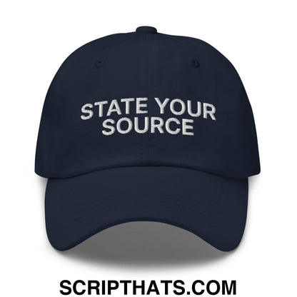 State Your Source Dad Hat Navy