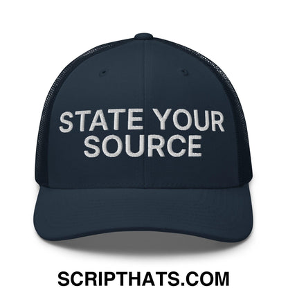 State Your Source Retro Trucker Hat Navy