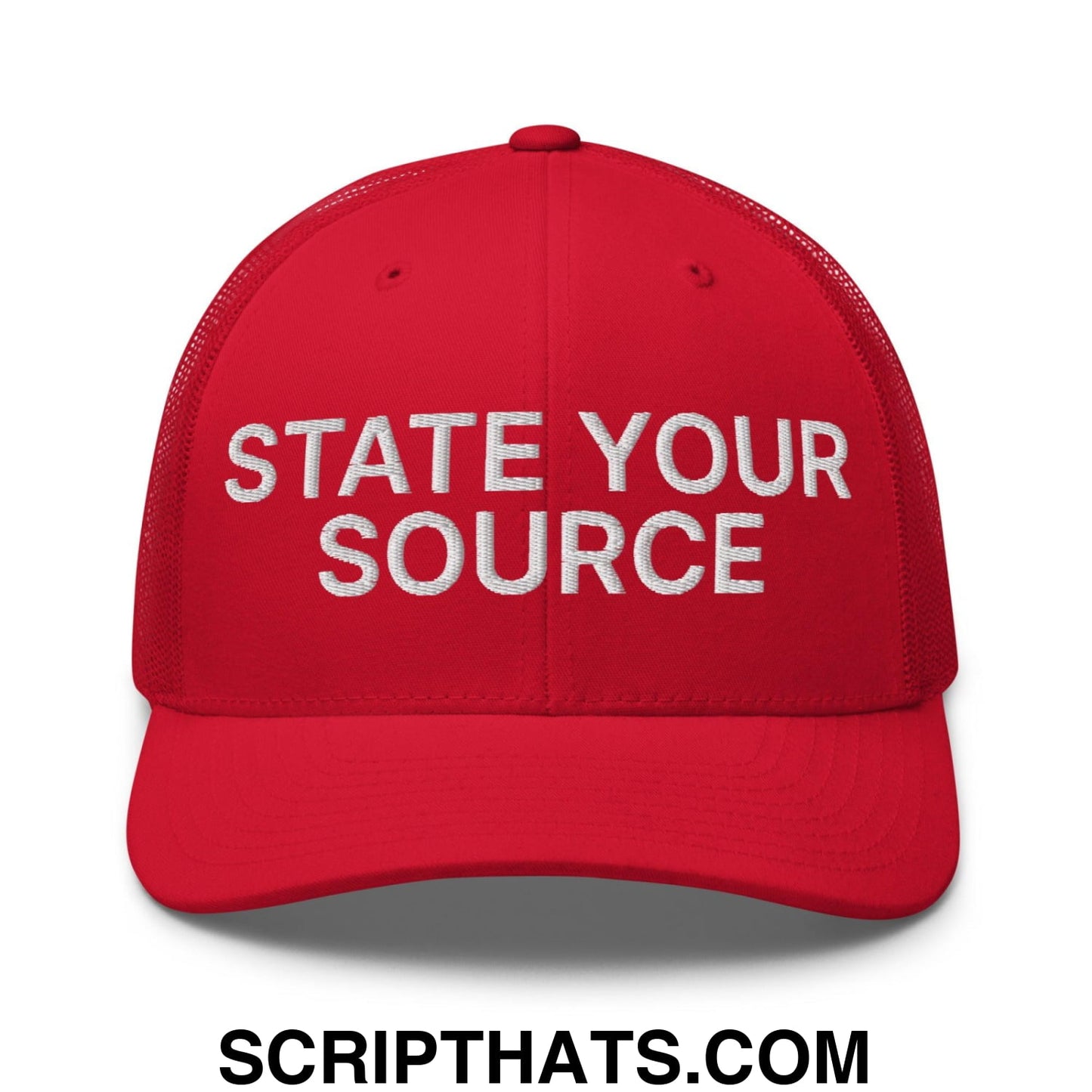 State Your Source Retro Trucker Hat Red