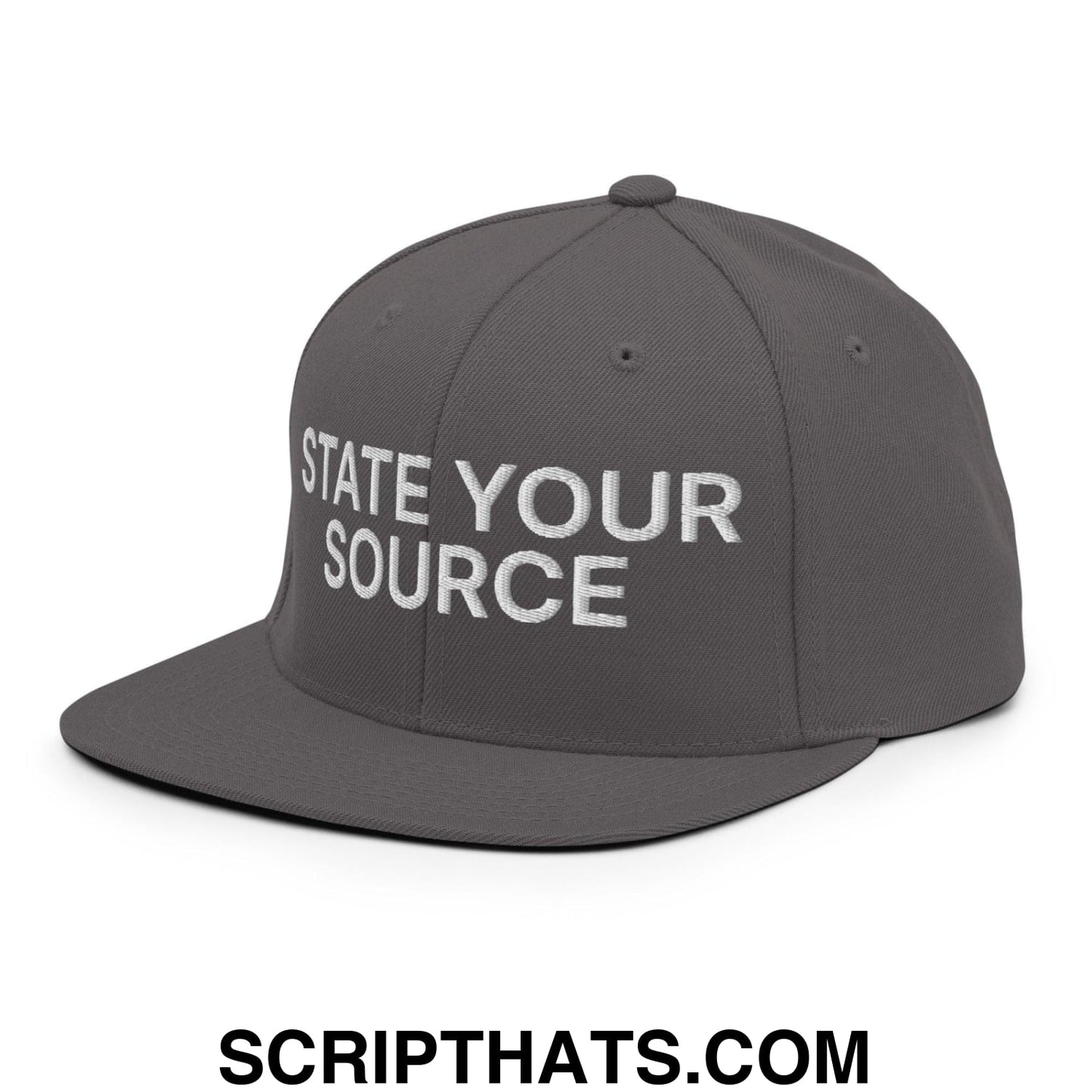 State Your Source Snapback Hat Dark Grey