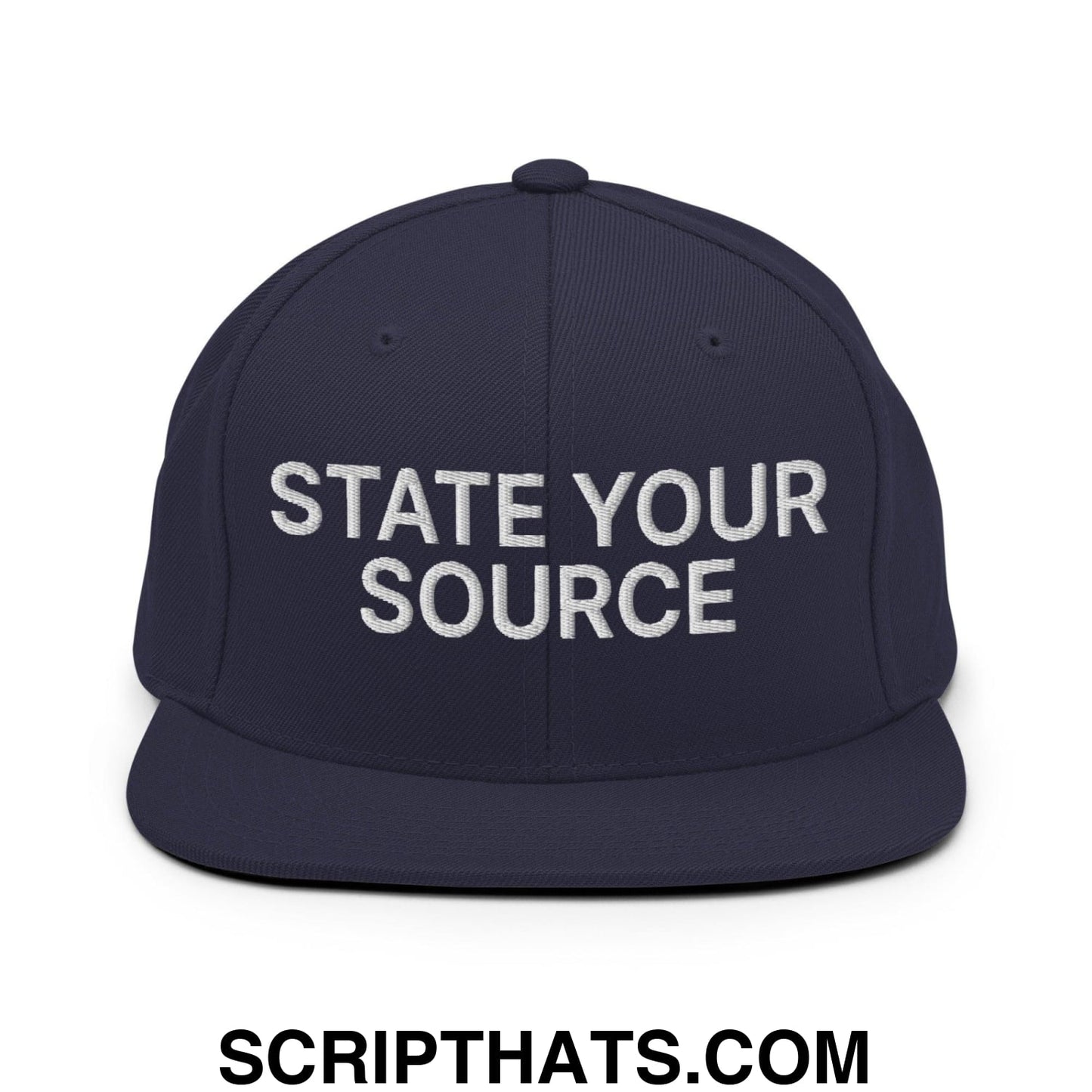 State Your Source Snapback Hat Navy