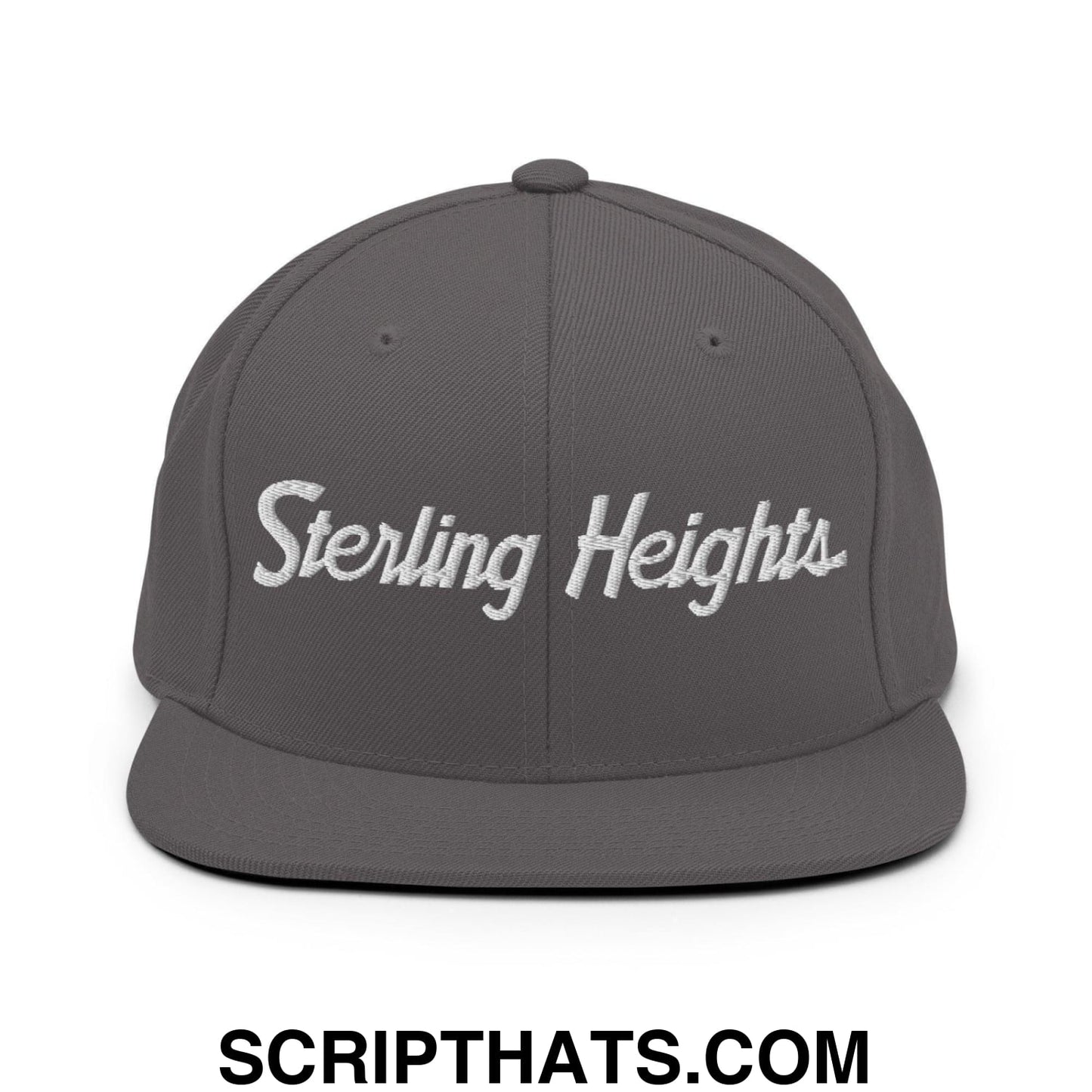 Sterling Heights Script Snapback Hat Dark Grey
