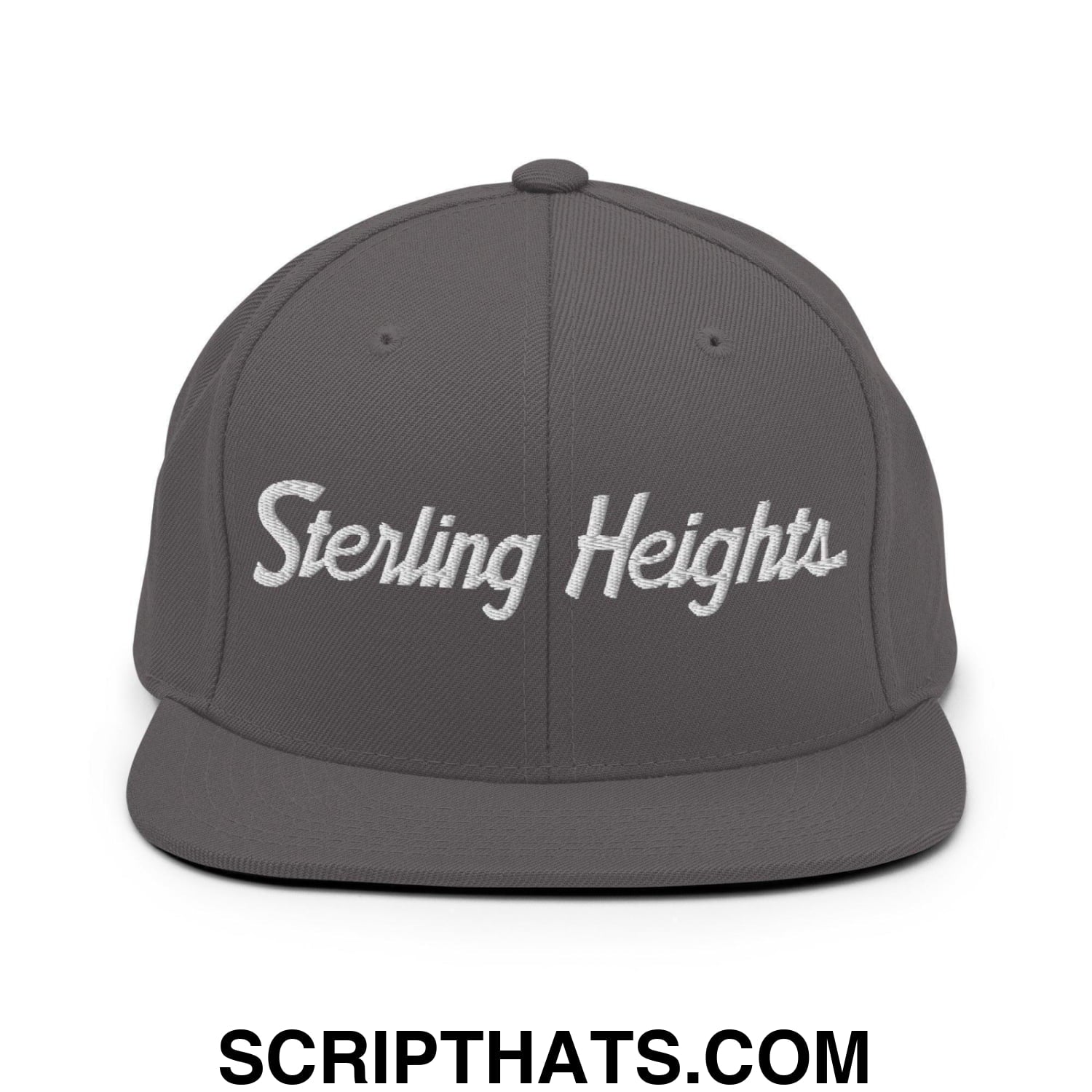 Sterling Heights Script Snapback Hat Dark Grey