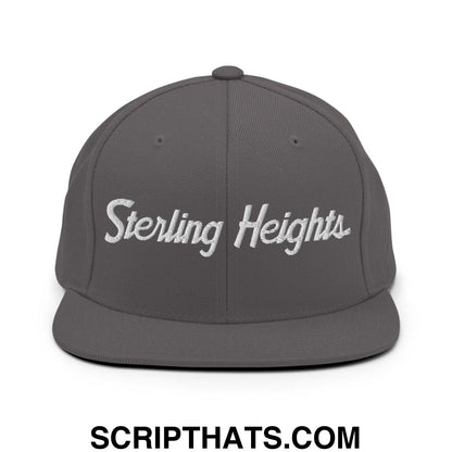 Sterling Heights Script Snapback Hat Dark Grey