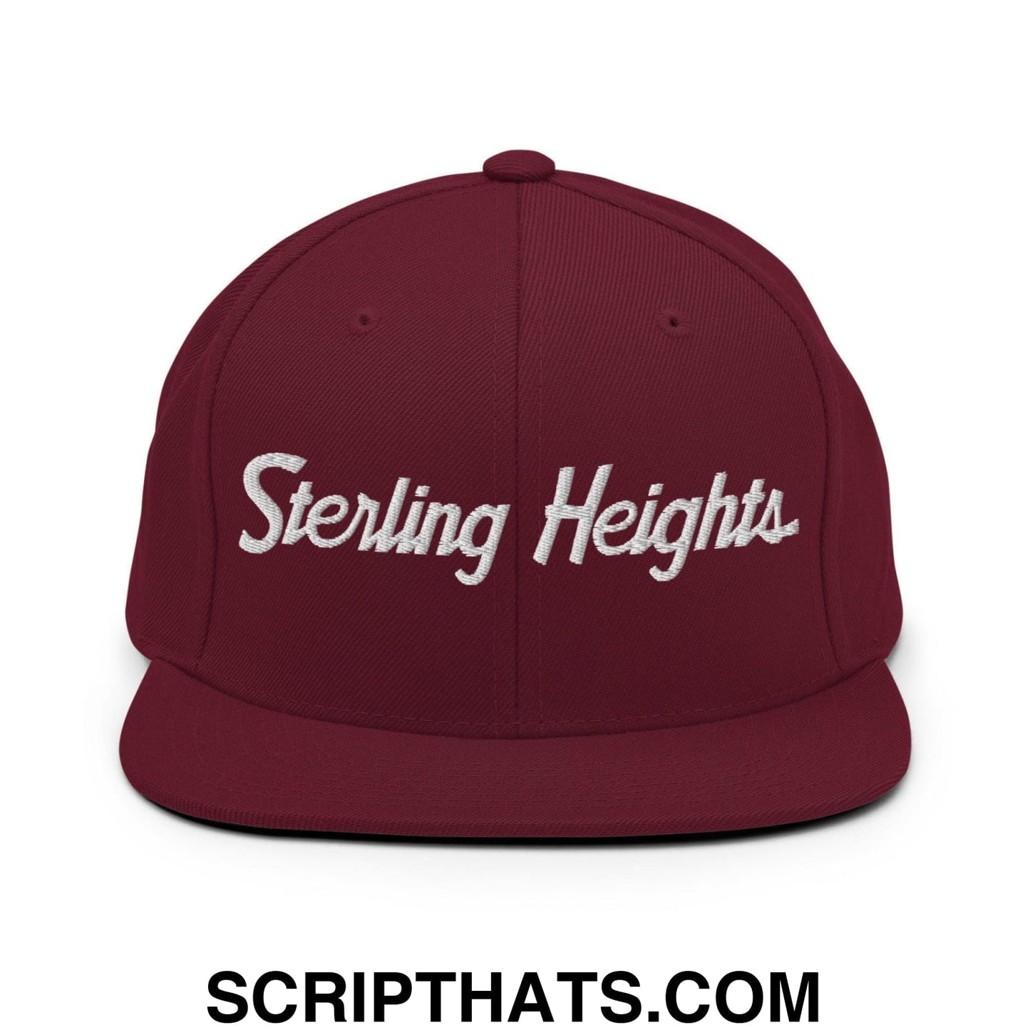 Sterling Heights Script Snapback Hat Maroon