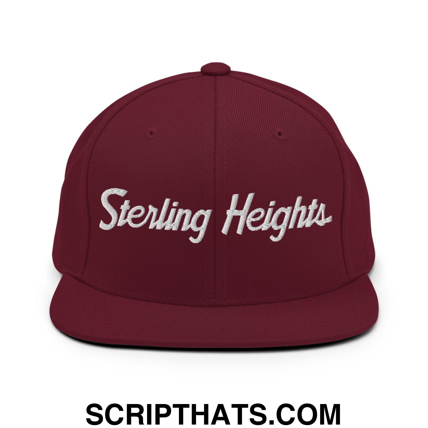 Sterling Heights Script Snapback Hat Maroon