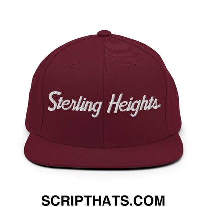 Sterling Heights Script Snapback Hat Maroon