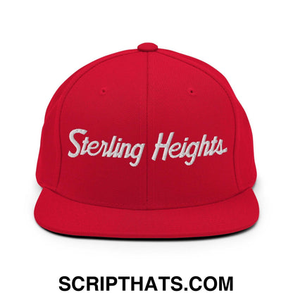 Sterling Heights Script Snapback Hat Red