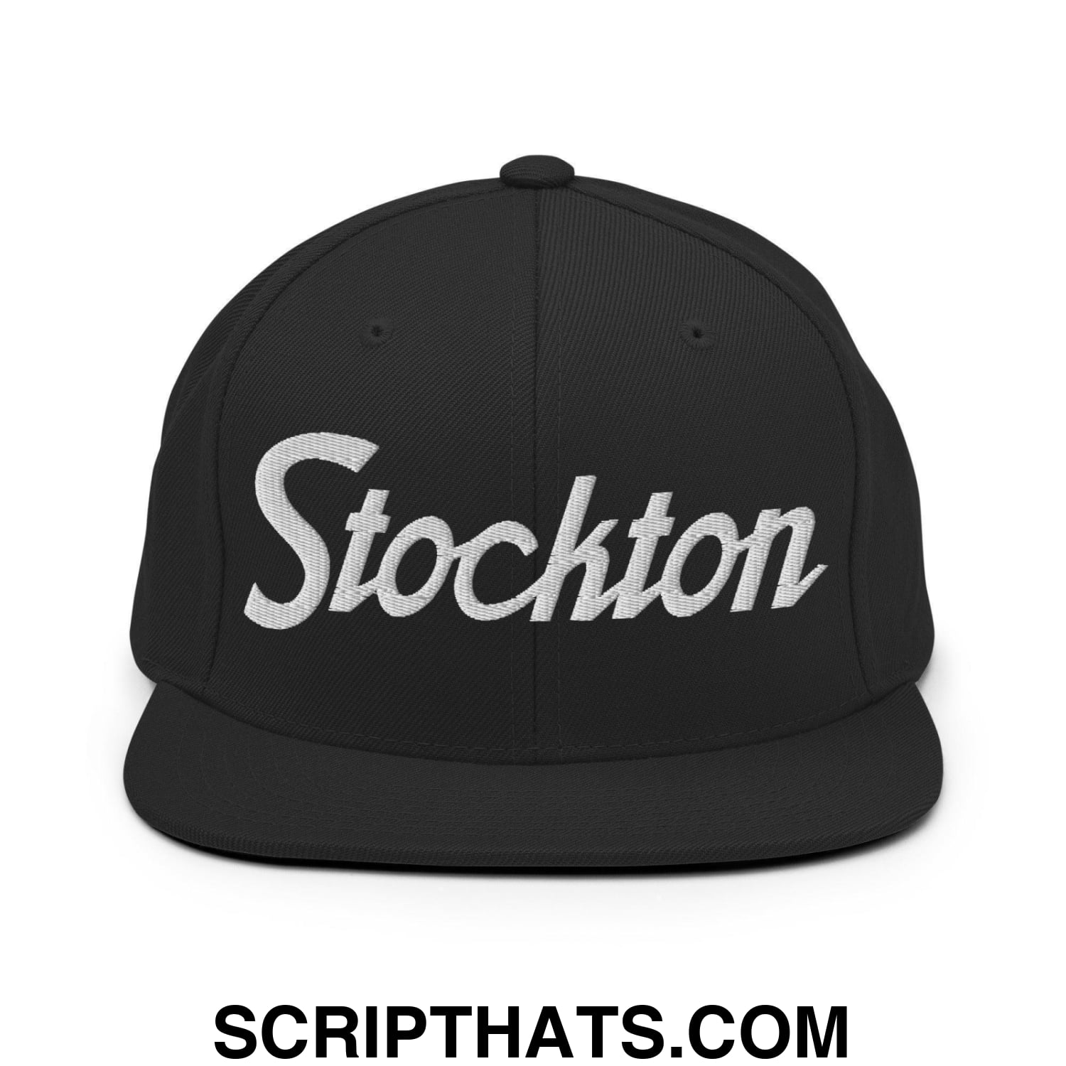 Stockton Script Snapback Hat Black