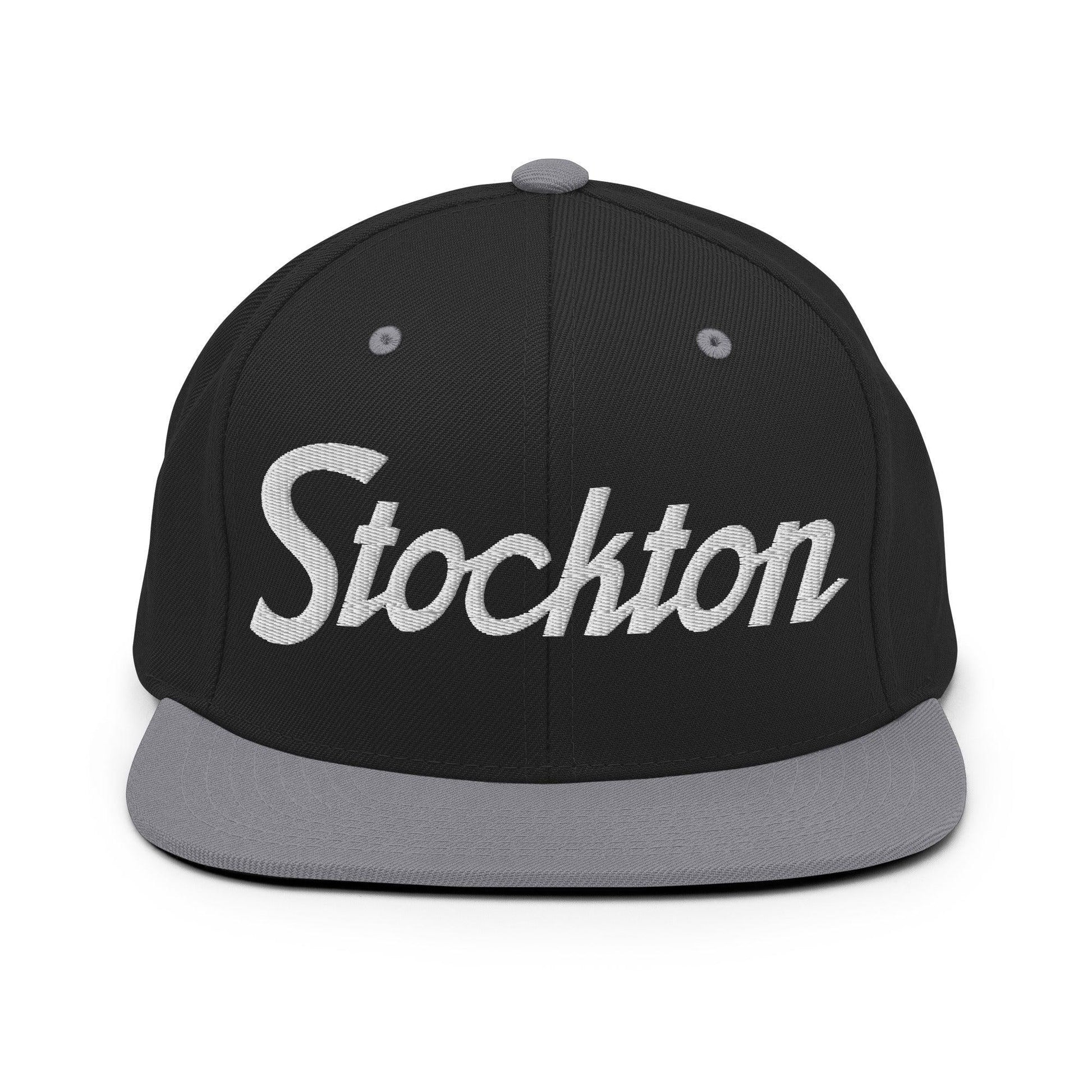 Stockton Script Snapback Hat Black/ Silver