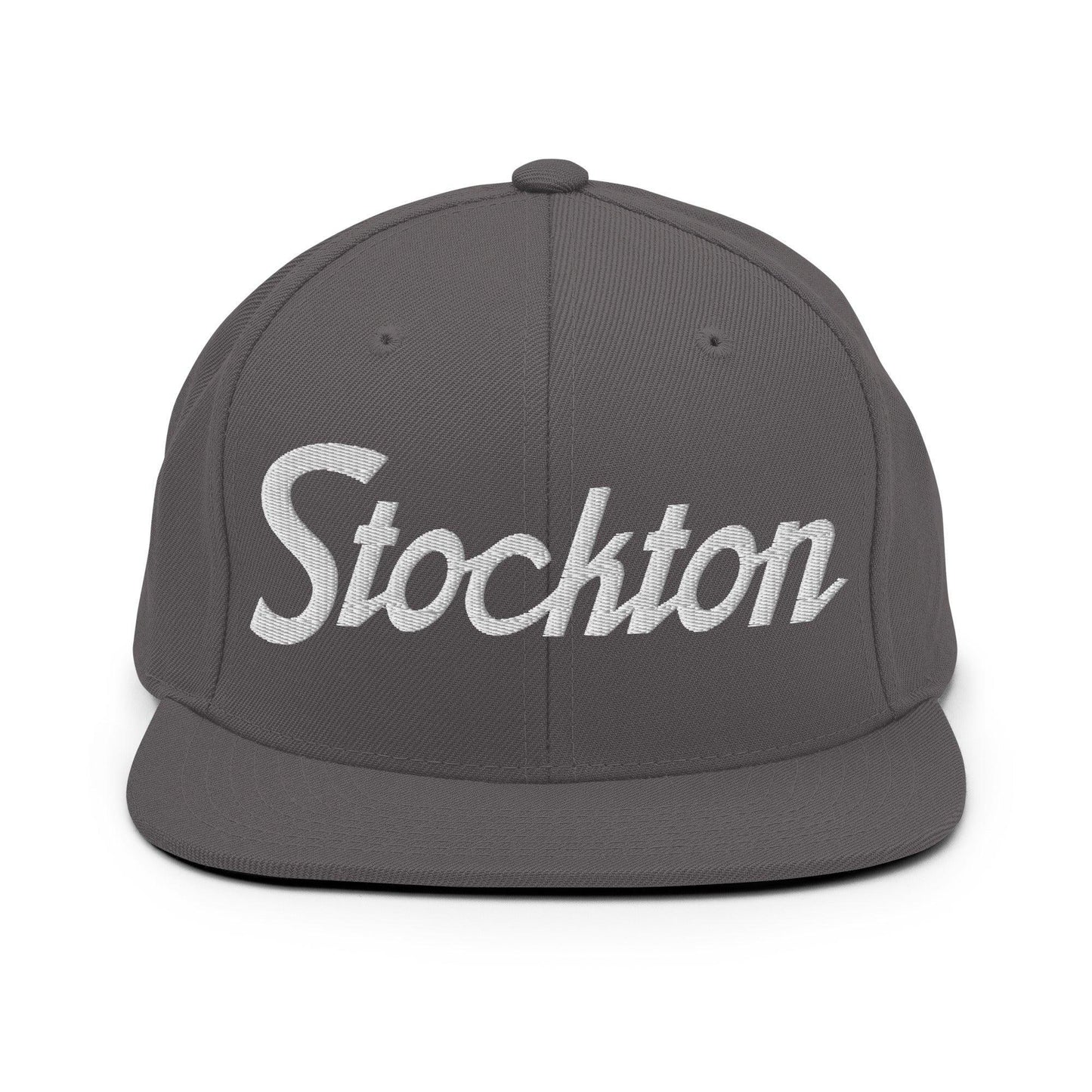 Stockton Script Snapback Hat Dark Grey
