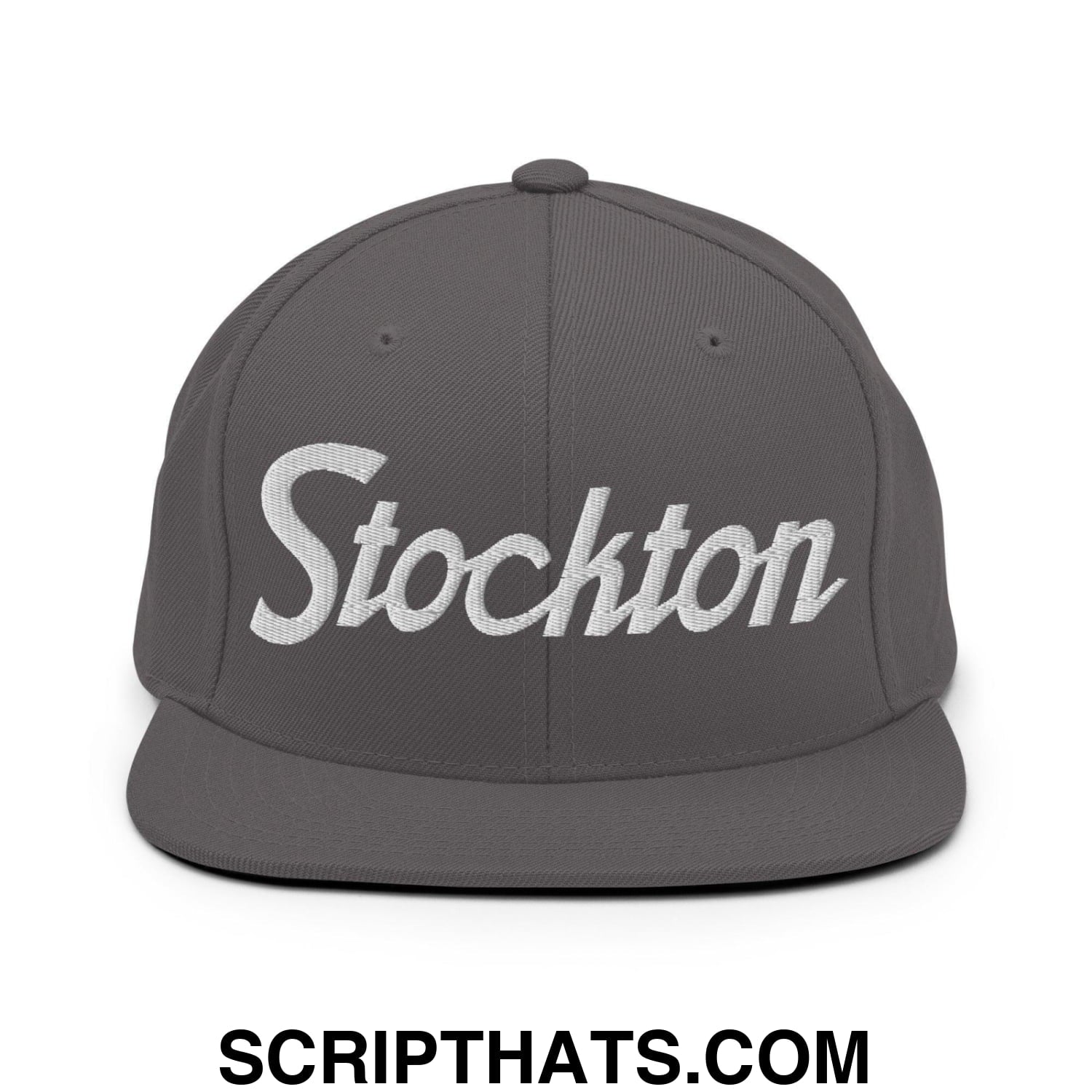 Stockton Script Snapback Hat Dark Grey