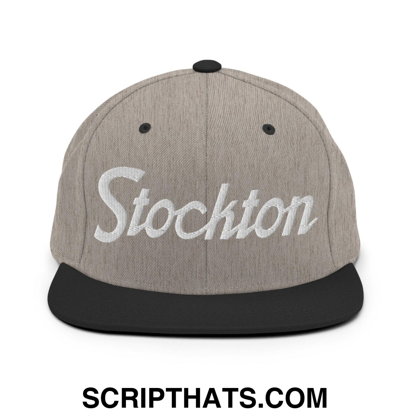 Stockton Script Snapback Hat Heather Black