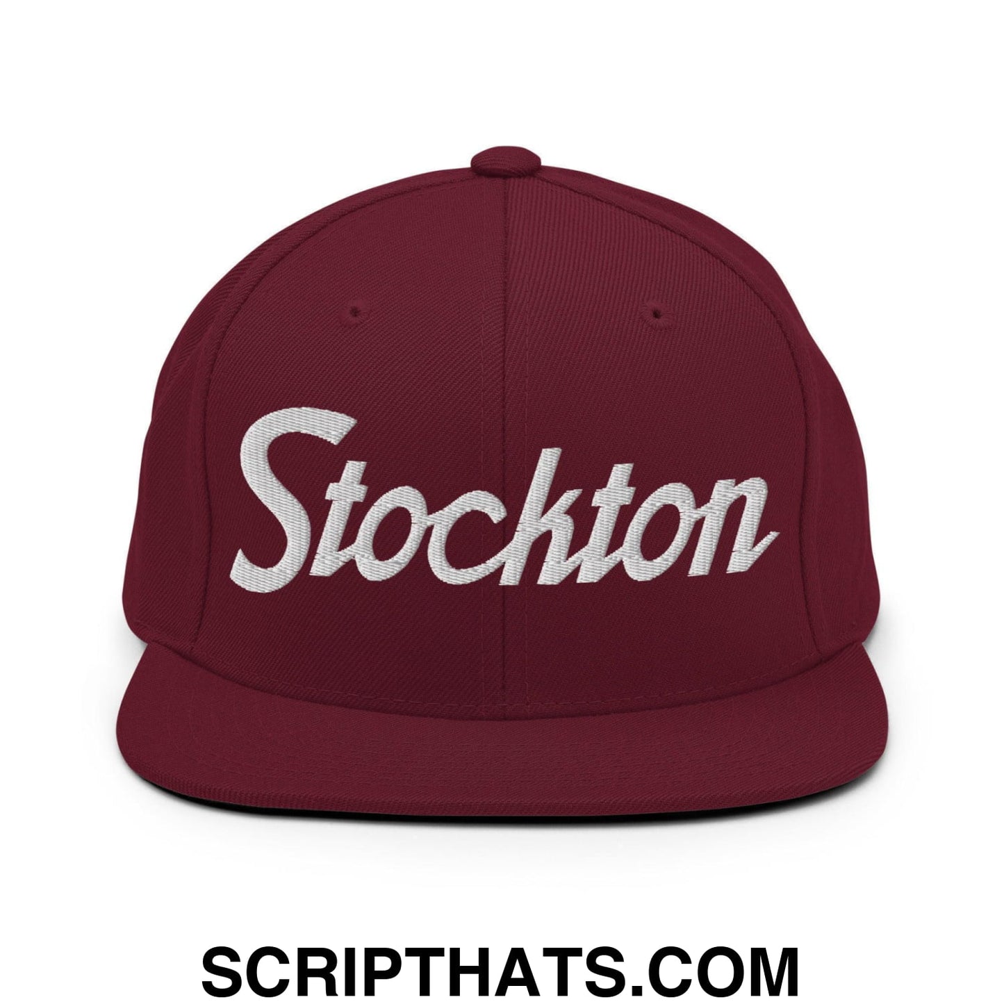 Stockton Script Snapback Hat Maroon