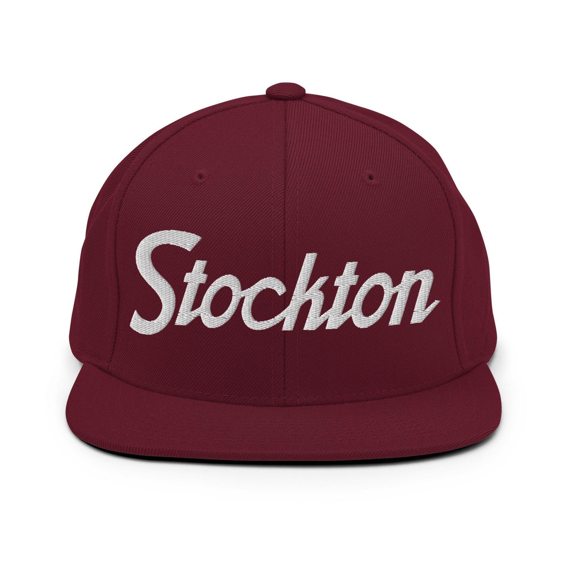 Stockton Script Snapback Hat Maroon