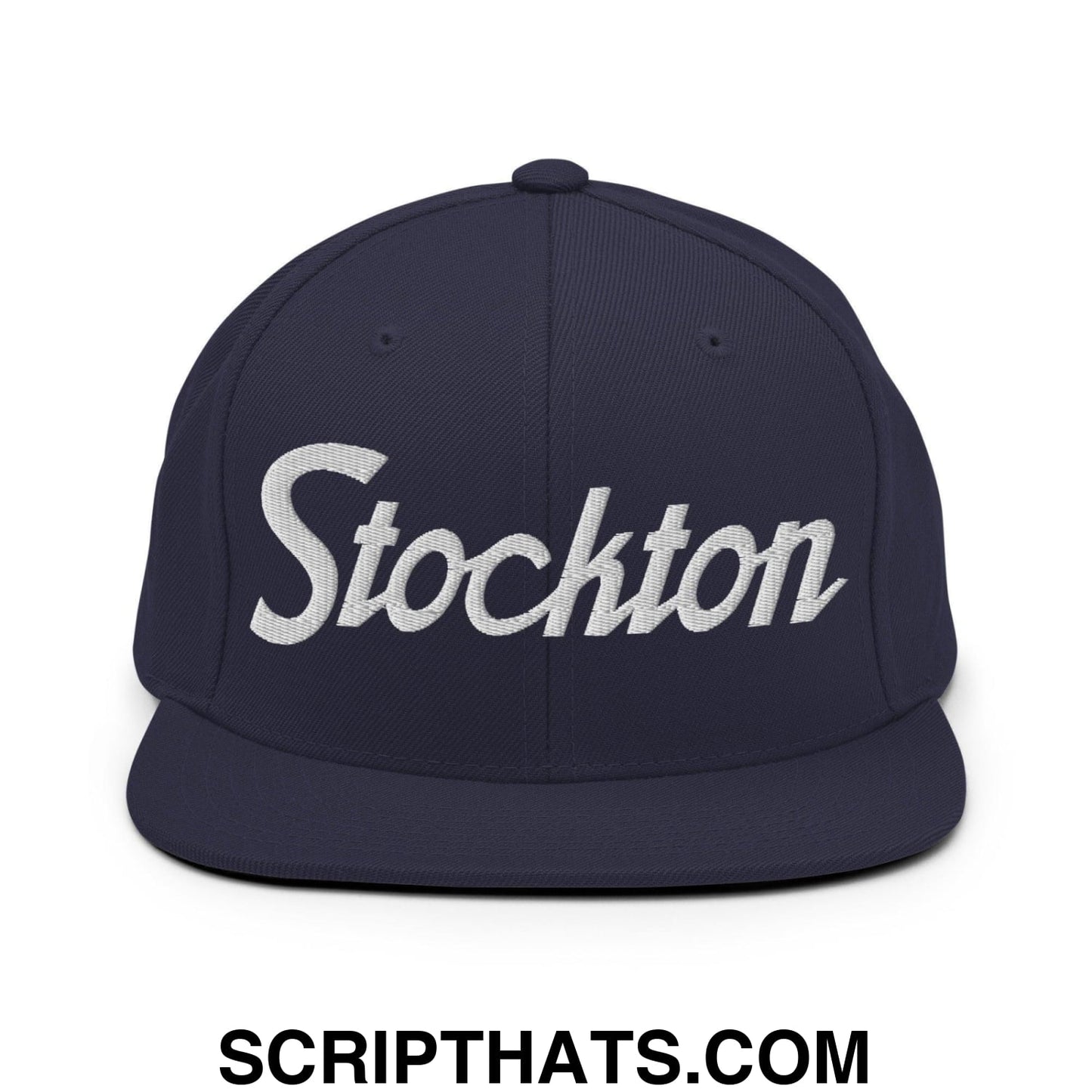 Stockton Script Snapback Hat Navy